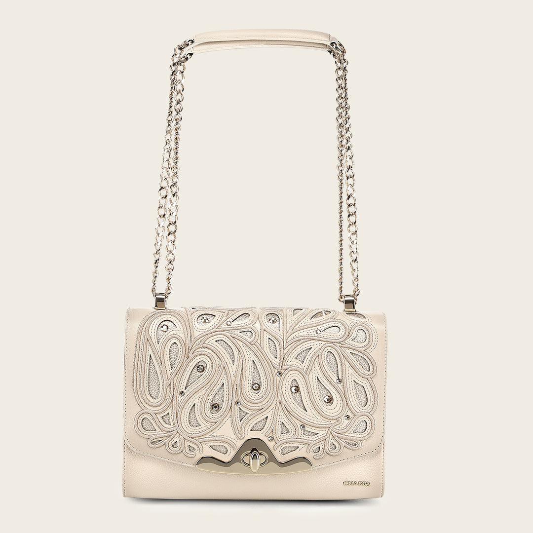 Bolso de hombro en piel genuina para dama