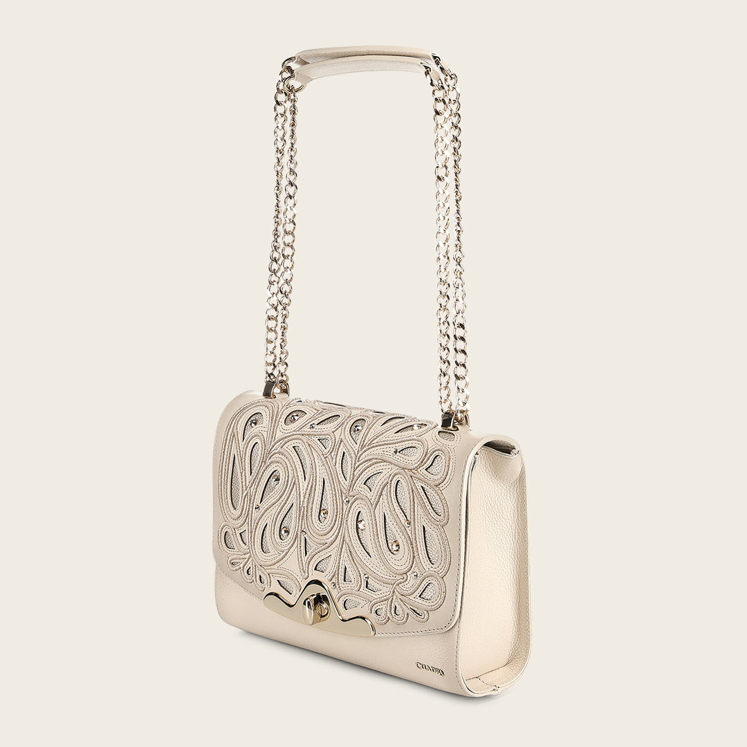 Bolso de hombro en piel genuina para dama