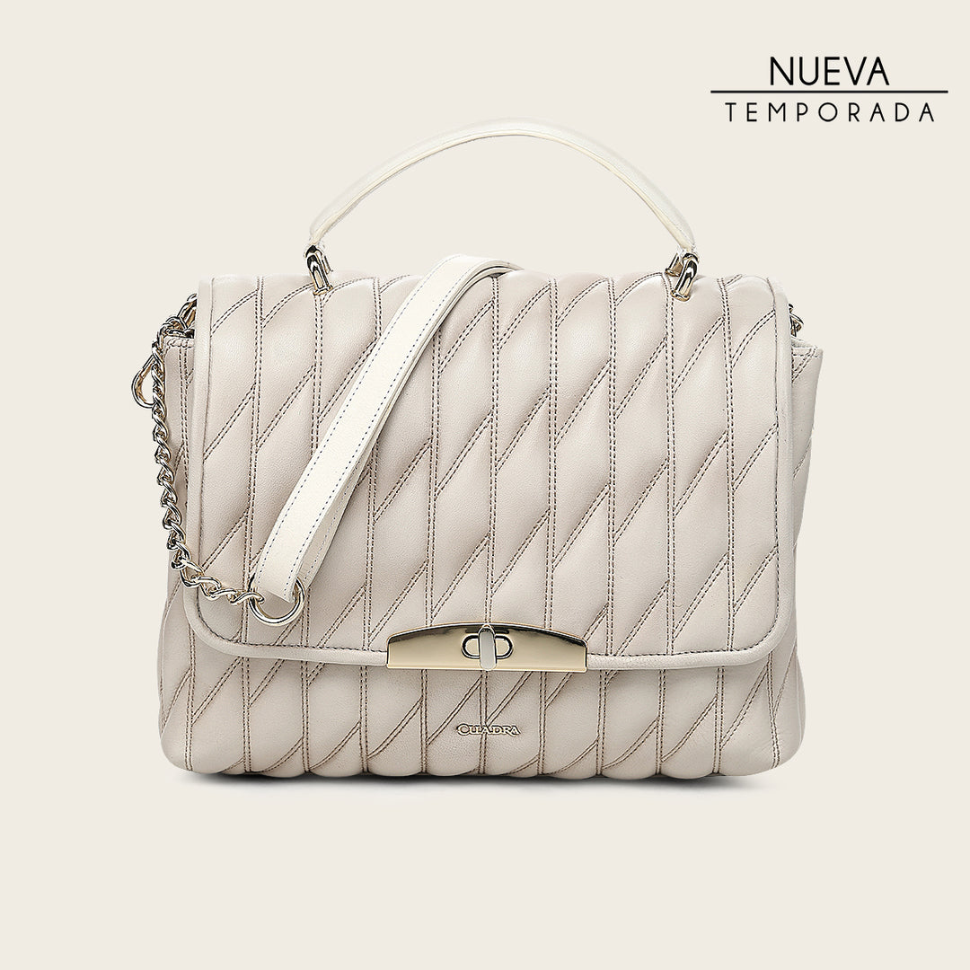 Bolso de mano en piel genuina de cordero para dama