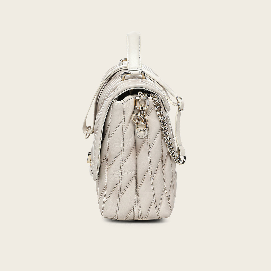 Bolso de mano en piel genuina de cordero para dama