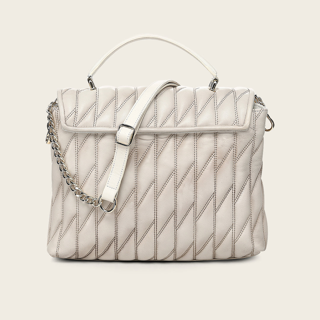 Bolso de mano en piel genuina de cordero para dama