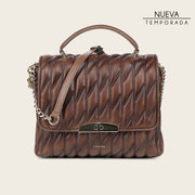 Bolso de mano en piel genuina de cordero para dama