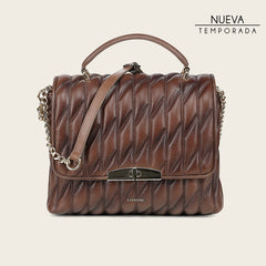Bolso de mano en piel genuina de cordero para dama