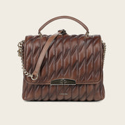 Bolso de mano en piel genuina de cordero para dama