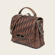 Bolso de mano en piel genuina de cordero para dama