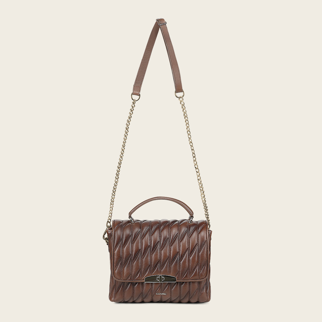 Bolso de mano en piel genuina de cordero para dama