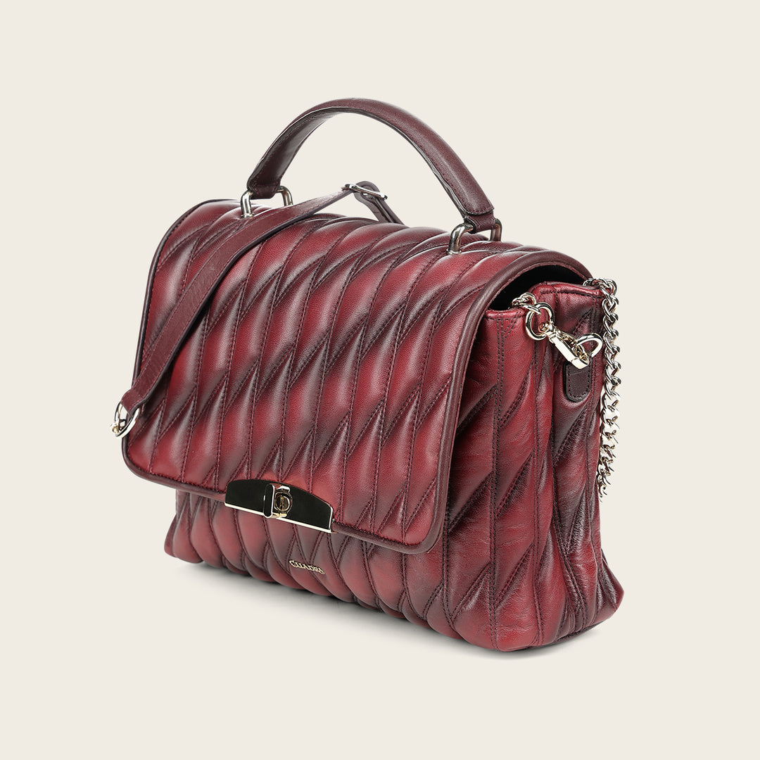 Bolso de hombro en piel genuina de cordero para dama