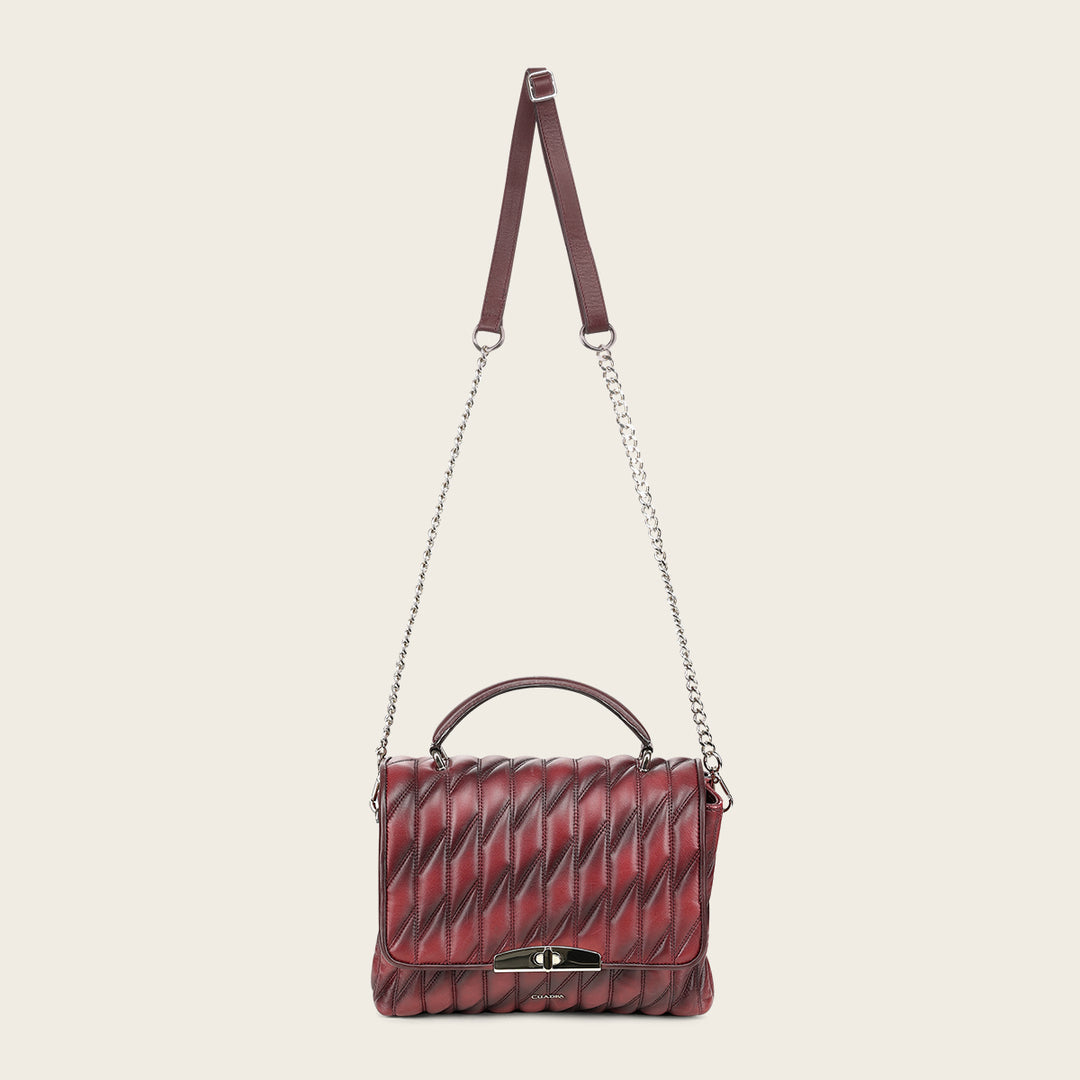Bolso de hombro en piel genuina de cordero para dama