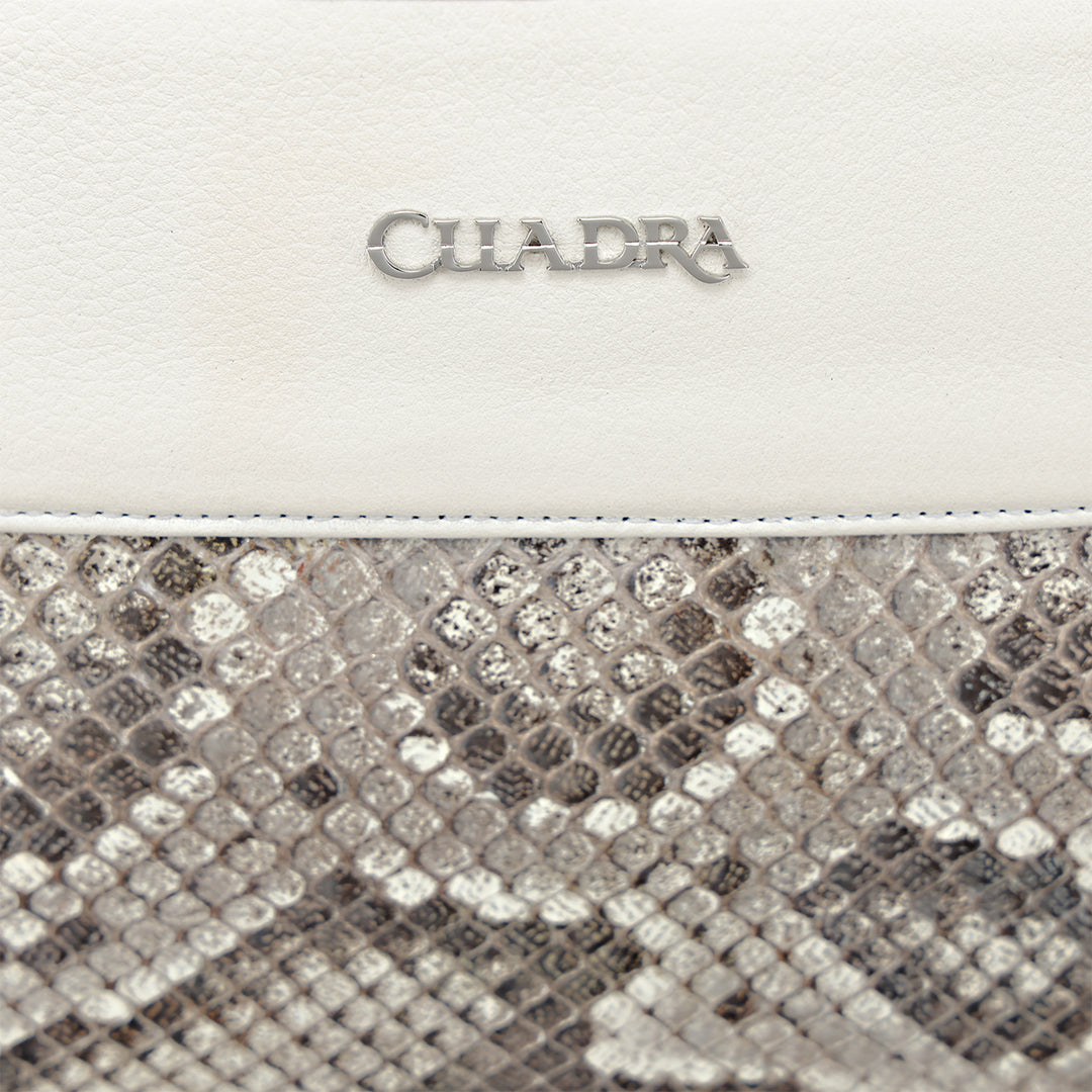 Bolso tote en piel genuina de pitón para dama