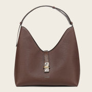 Bolso de hombro en piel genuina de pitón para dama