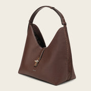 Bolso de hombro en piel genuina de pitón para dama