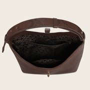 Bolso de hombro en piel genuina de pitón para dama