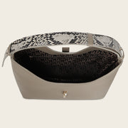 Bolso de hombro en piel genuina de pitón para dama