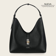 Bolso de hombro en piel genuina de pitón para dama