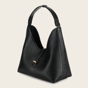 Bolso de hombro en piel genuina de pitón para dama