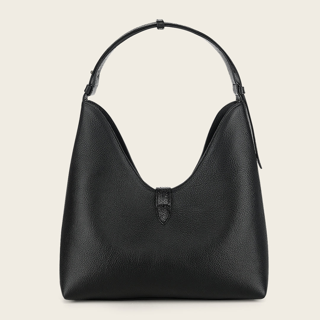 Bolso de hombro en piel genuina de pitón para dama