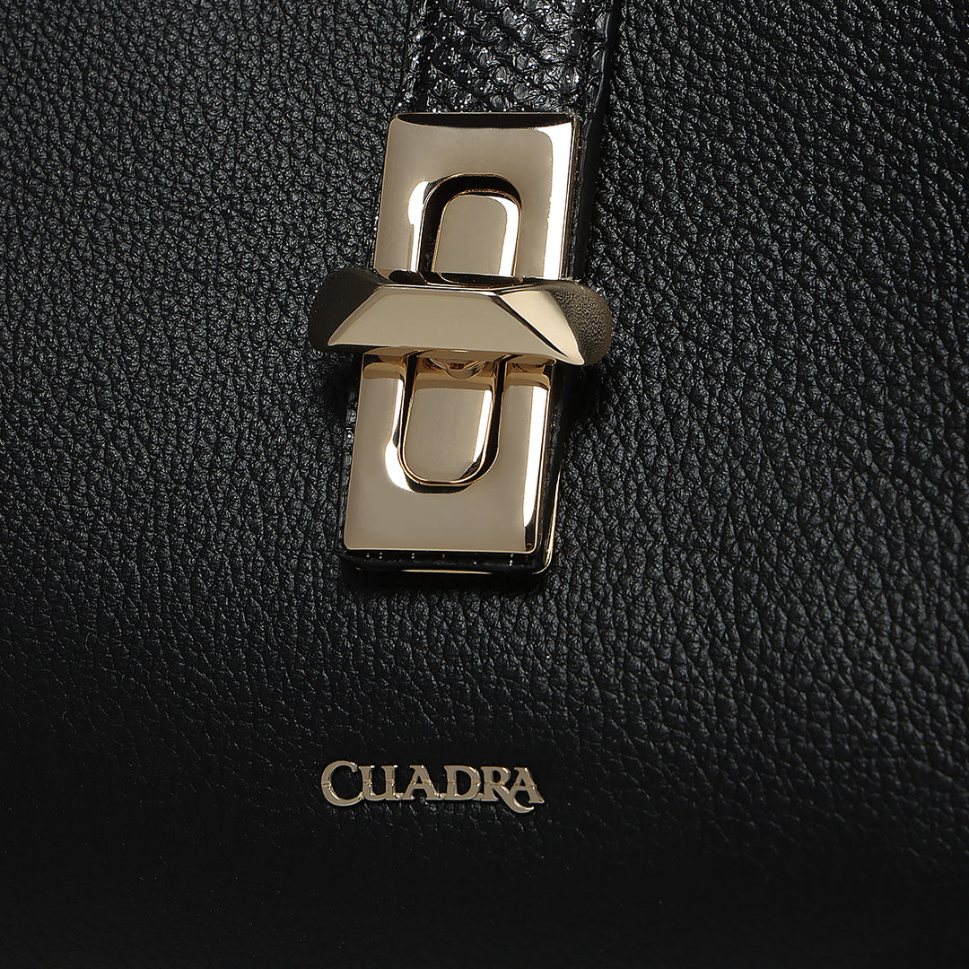 Bolso de hombro en piel genuina de pitón para dama