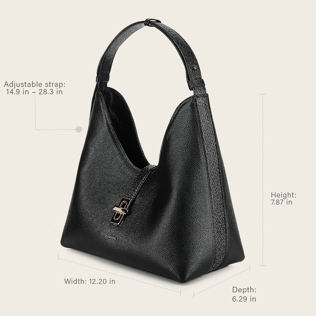 Bolso de hombro en piel genuina de pitón para dama