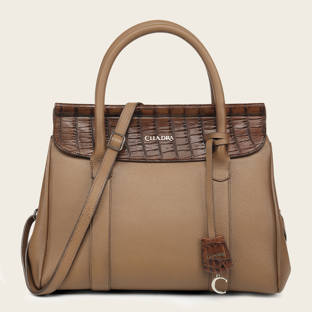 Bolso de mano en piel genuina de alligator para dama