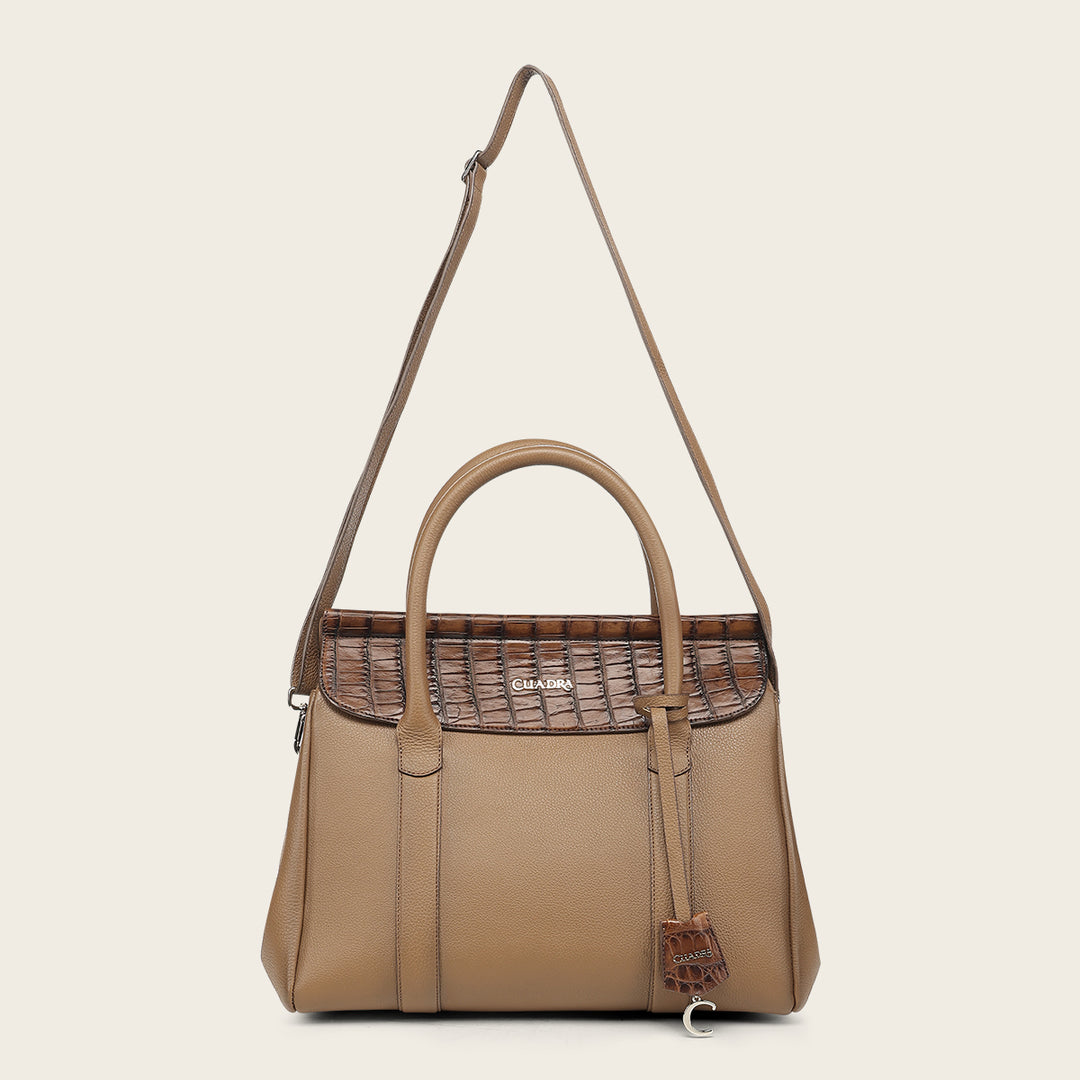 Bolso de mano en piel genuina de alligator para dama