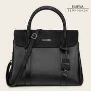 Bolso de mano en piel genuina de mantarraya para dama