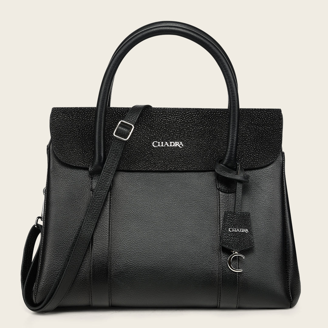 Bolso de mano en piel genuina de mantarraya para dama