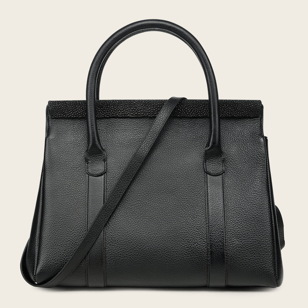 Bolso de mano en piel genuina de mantarraya para dama
