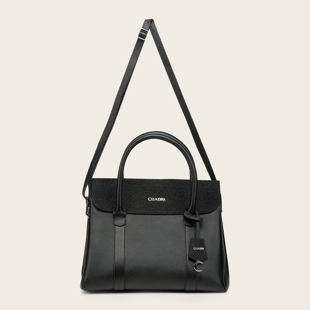 Bolso de mano en piel genuina de mantarraya para dama