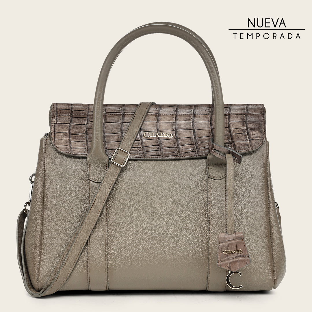 Bolso de mano en piel genuina de niloticus para dama