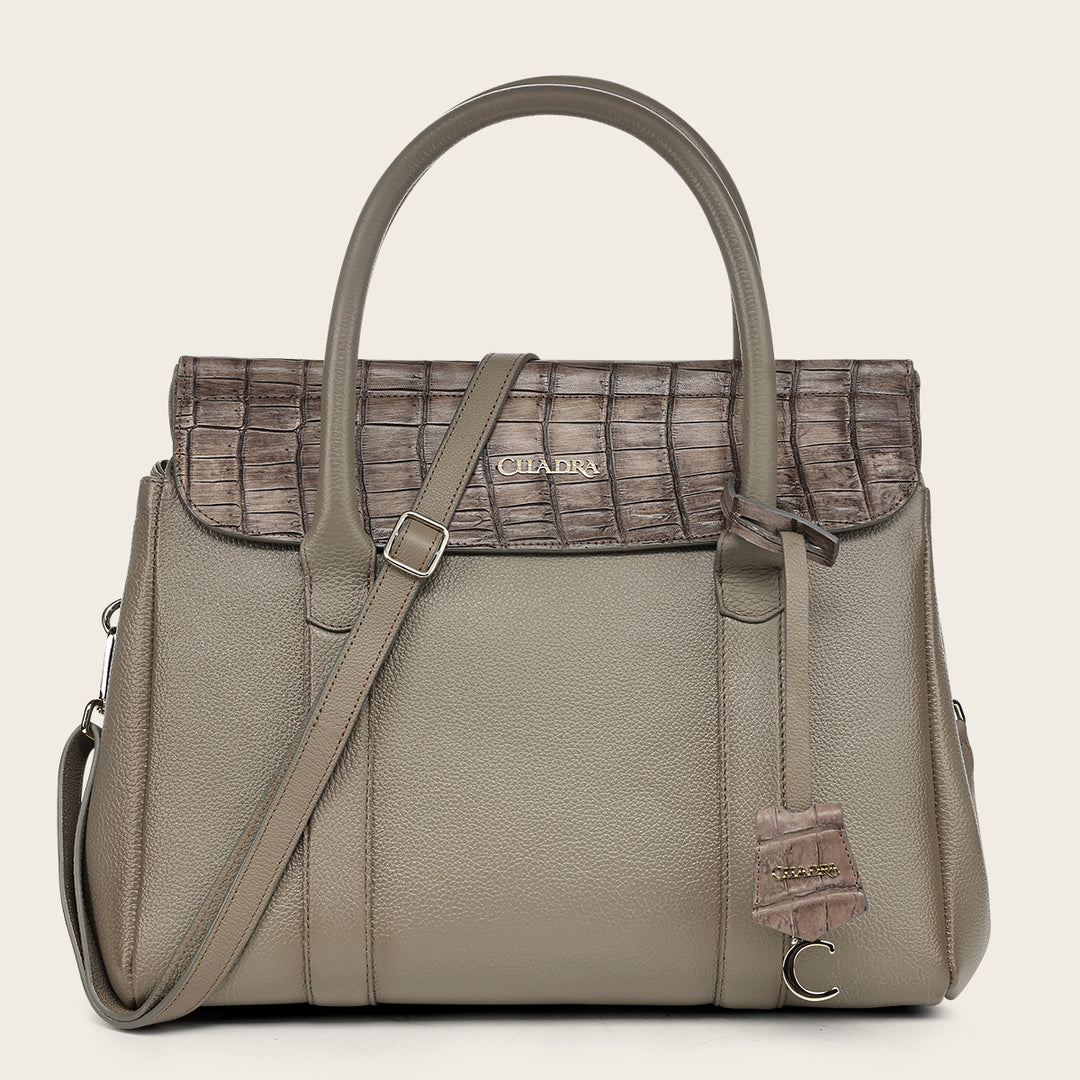 Bolso de mano en piel genuina de niloticus para dama