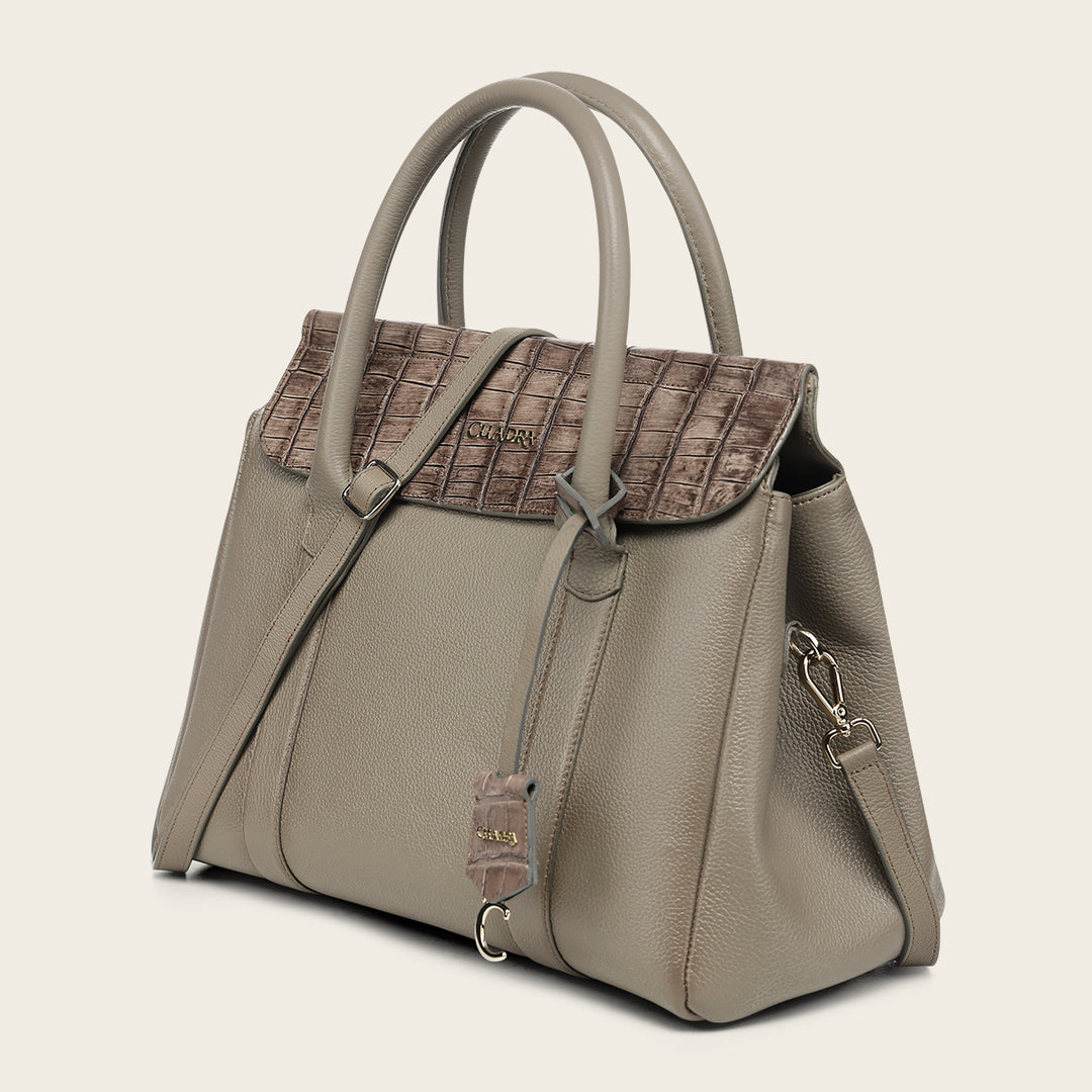 Bolso de mano en piel genuina de niloticus para dama