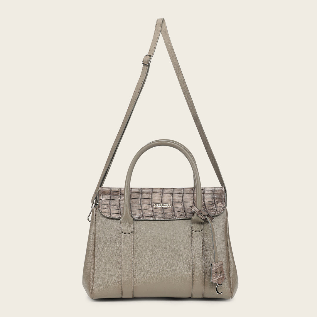 Bolso de mano en piel genuina de niloticus para dama