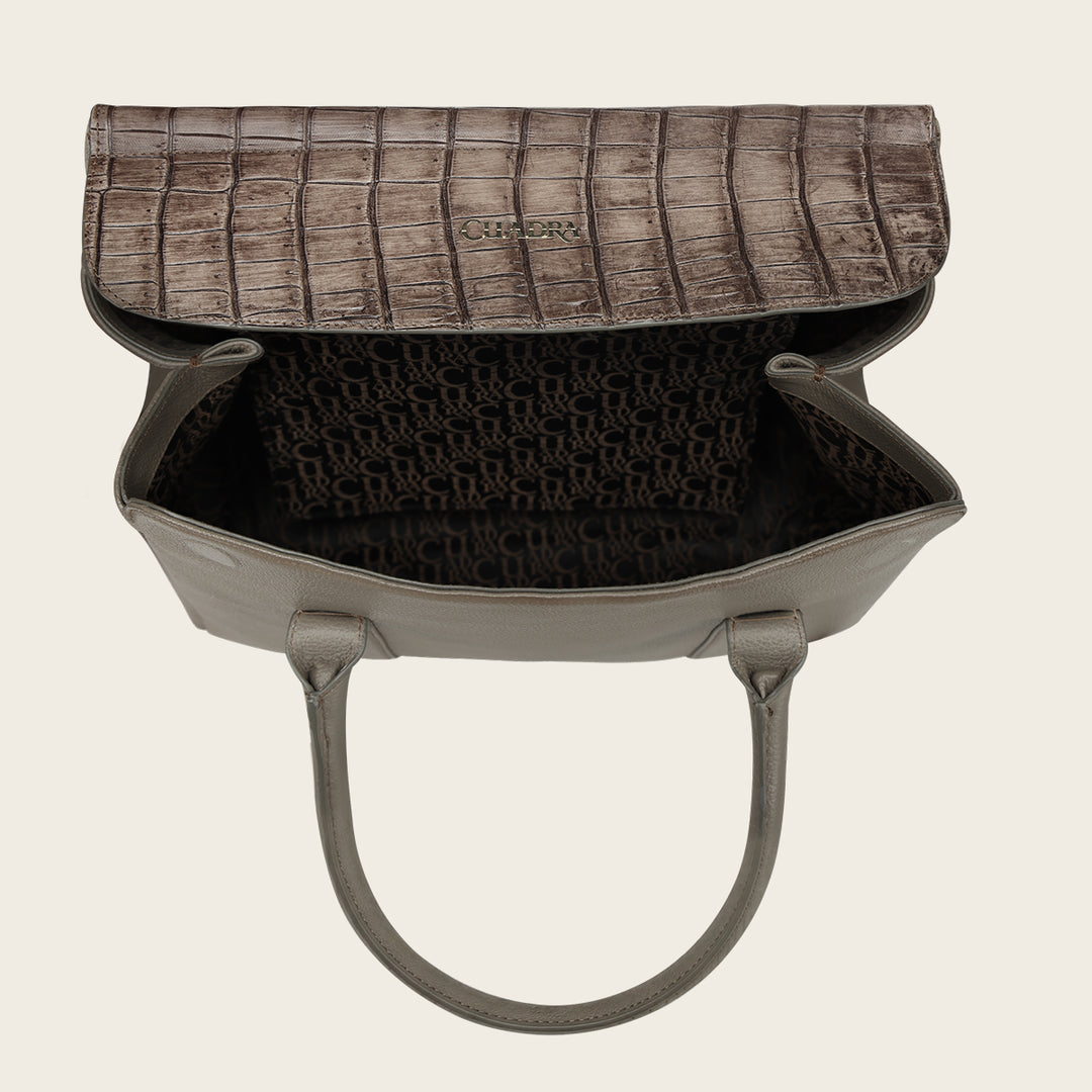 Bolso de mano en piel genuina de niloticus para dama