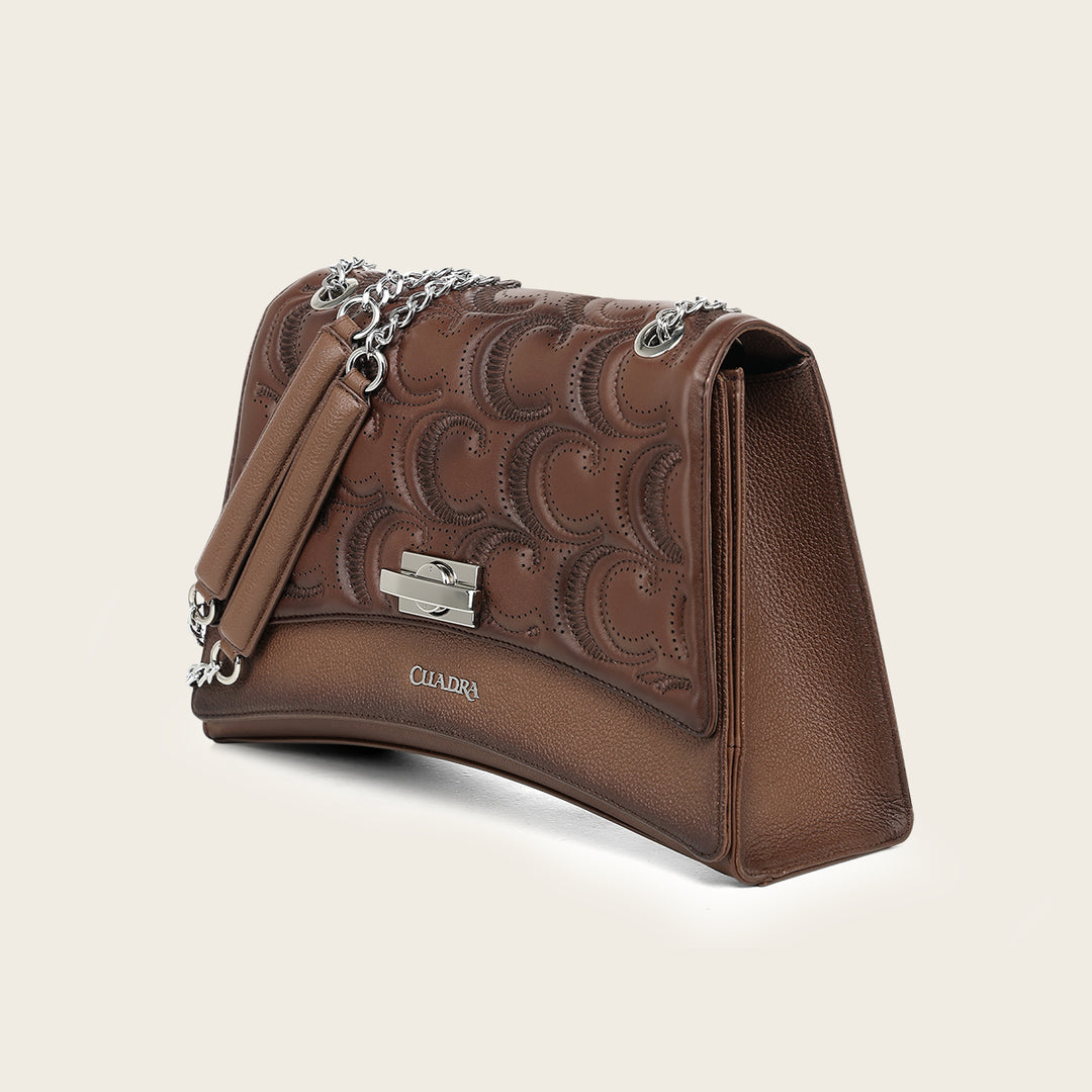 Bolso de hombro en piel genuina de ovino para dama