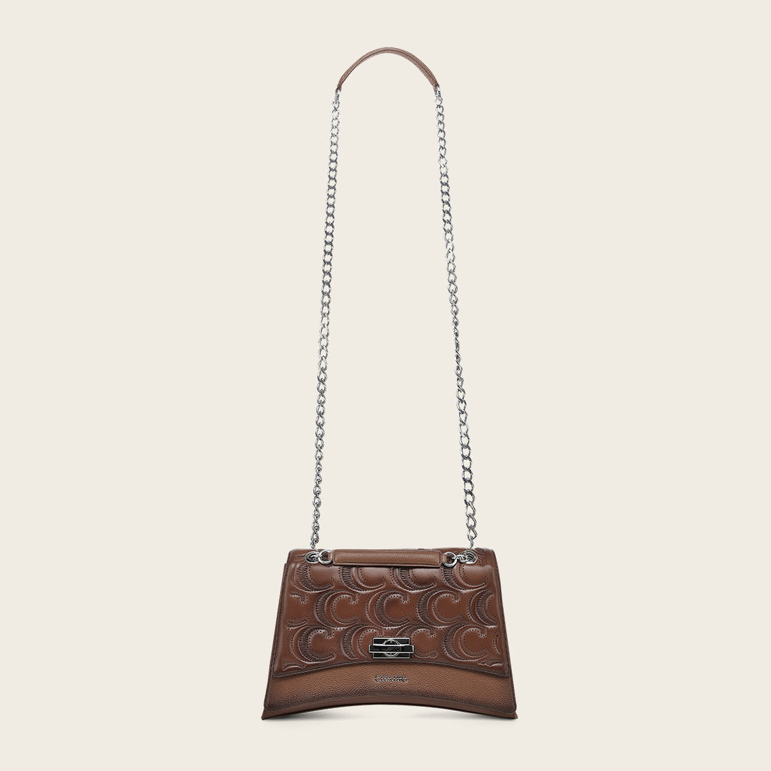Bolso de hombro en piel genuina de ovino para dama