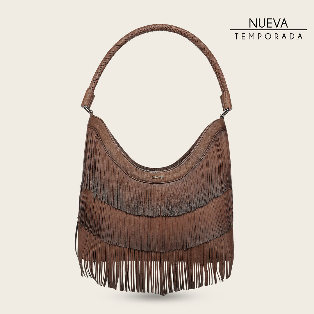 Bolso de hombro para dama en piel genuina de bovino.