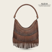 Bolso de hombro para dama en piel genuina de bovino.