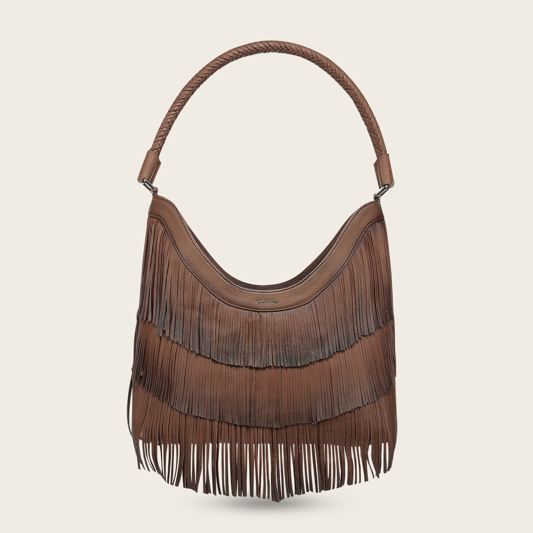Bolso de hombro para dama en piel genuina de bovino.