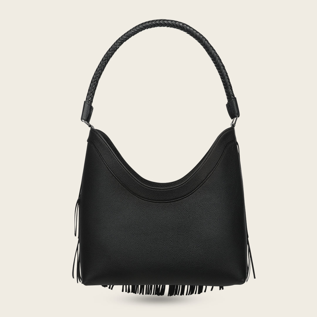 Bolso de hombro para dama en piel genuina de bovino.