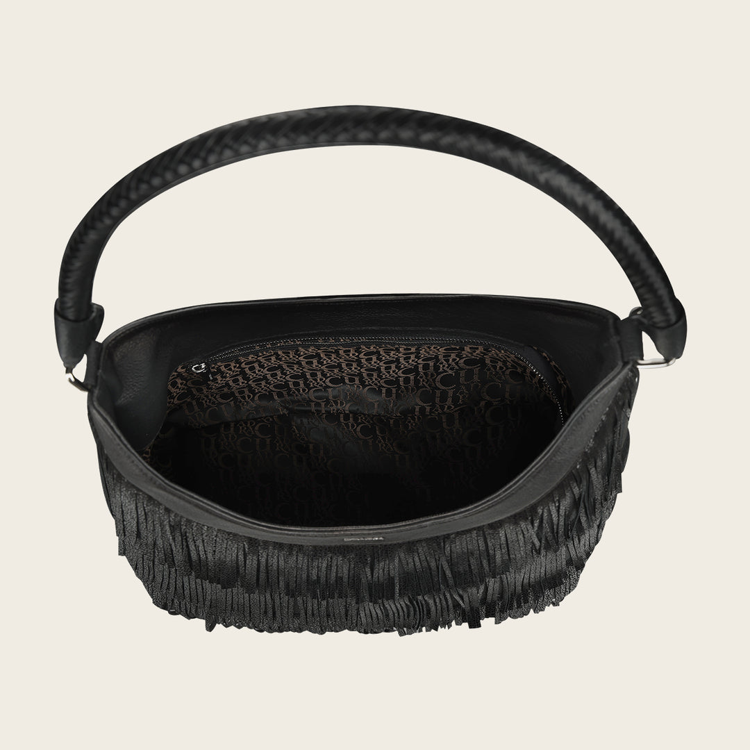 Bolso de hombro para dama en piel genuina de bovino.
