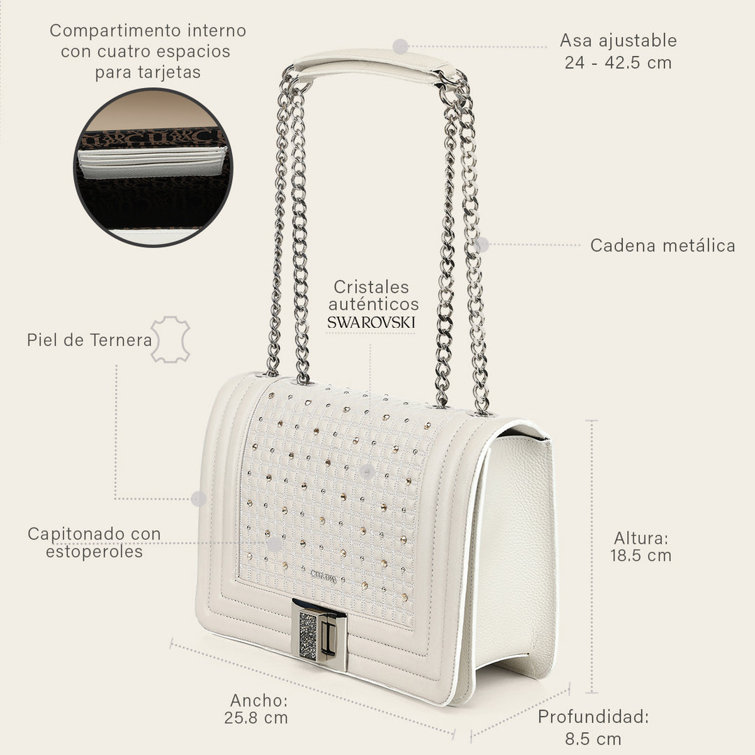 Crossbody en piel genuina de cordero para dama