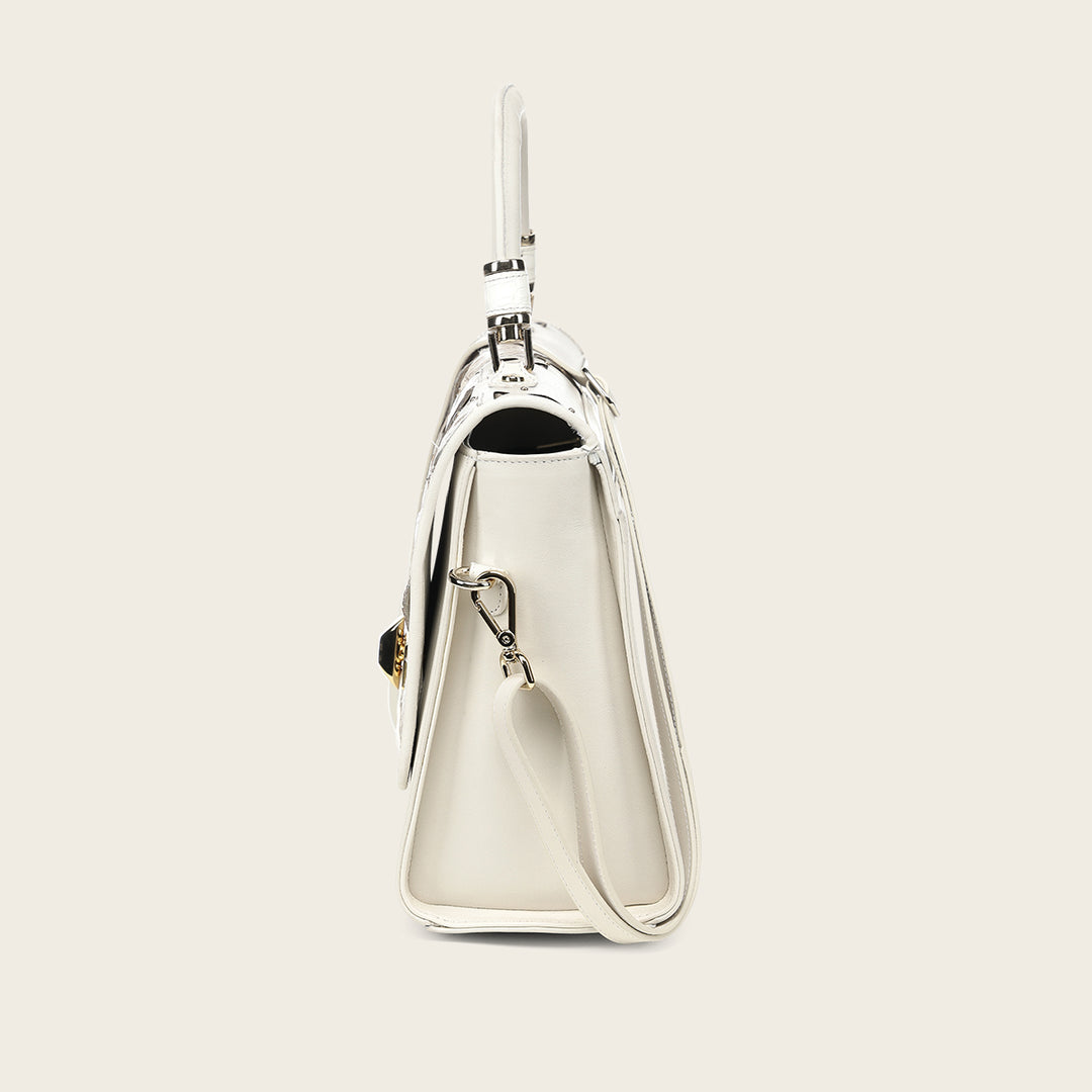 Bolso satchel en piel genuina de niloticus para dama