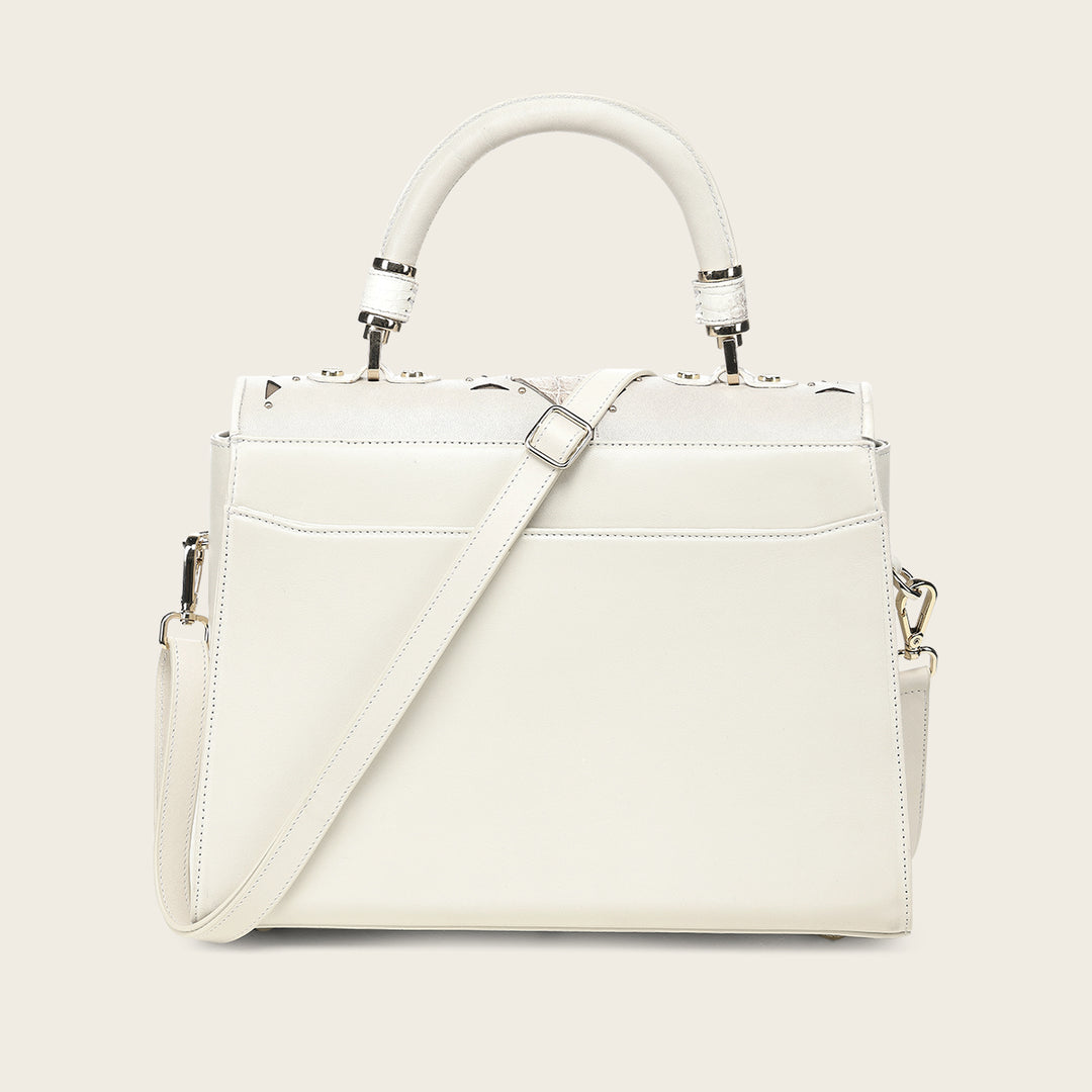 Bolso satchel en piel genuina de niloticus para dama