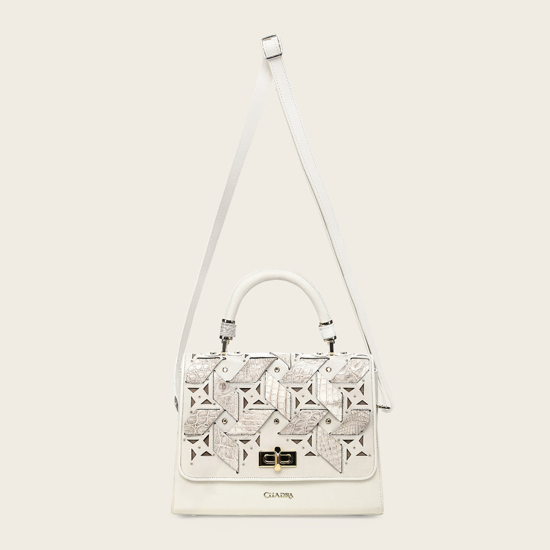 Bolso satchel en piel genuina de niloticus para dama