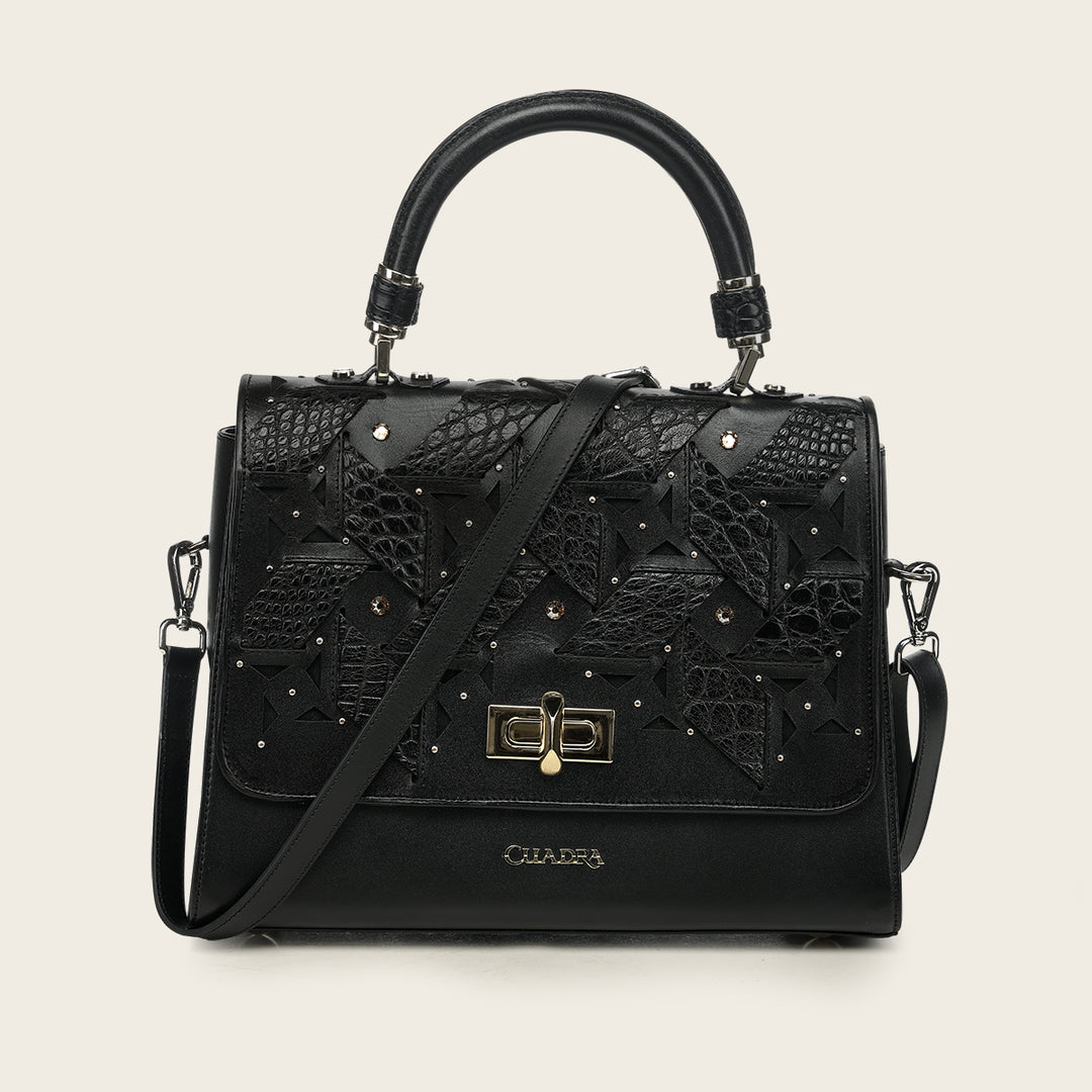 Bolso satchel en piel genuina de niloticus para dama