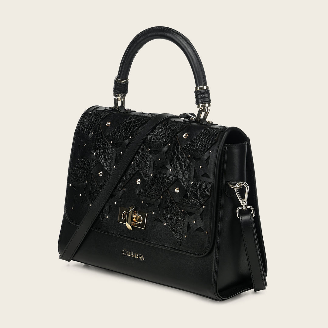 Bolso satchel en piel genuina de niloticus para dama