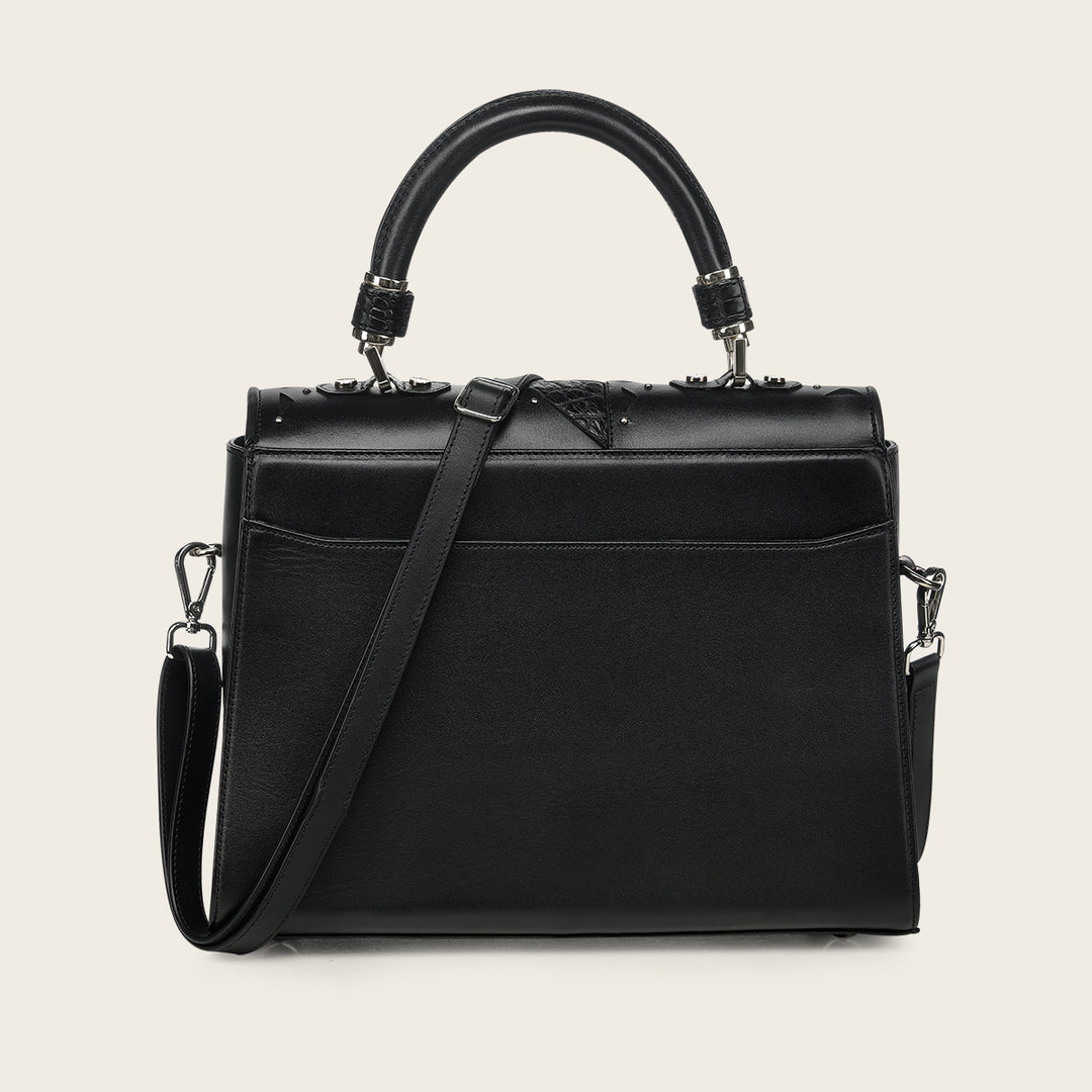 Bolso satchel en piel genuina de niloticus para dama