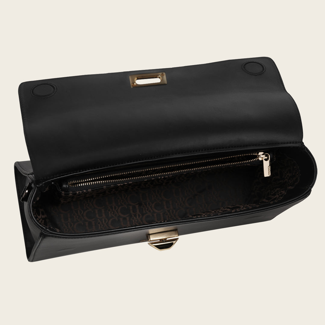 Bolso satchel en piel genuina de niloticus para dama