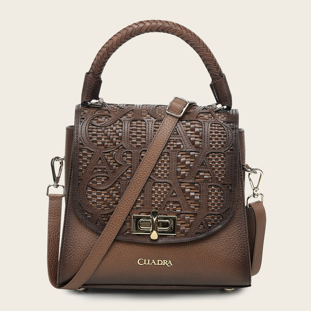 Bolso satchel en piel genuina de bovino para dama
