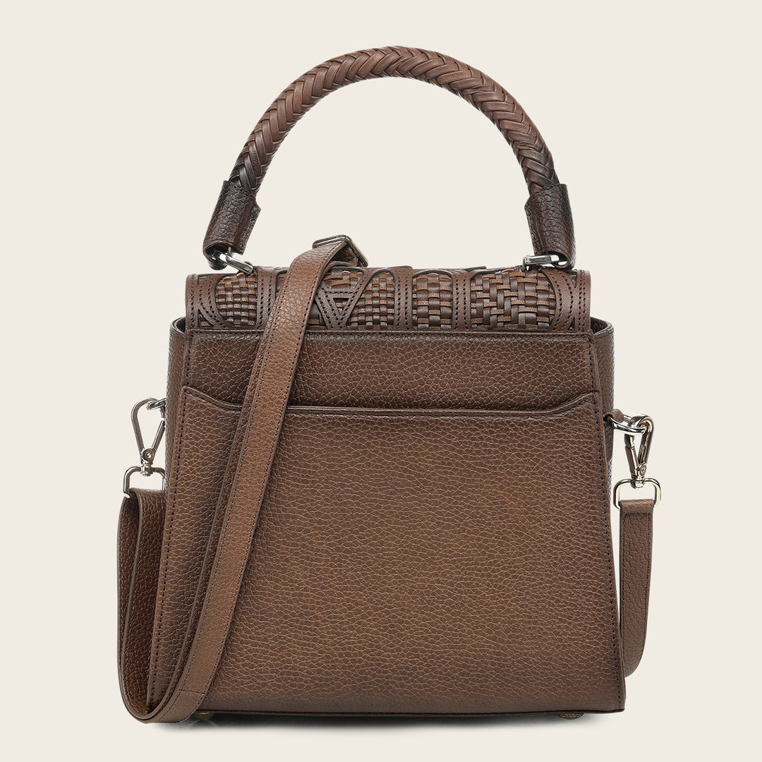 Bolso satchel en piel genuina de bovino para dama